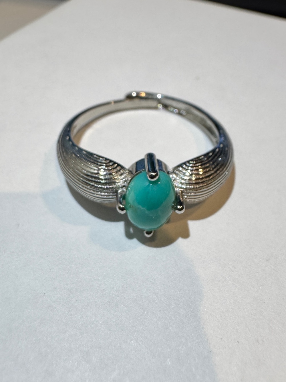 Turquoise natural Stone - adjustable size ring stainless steel